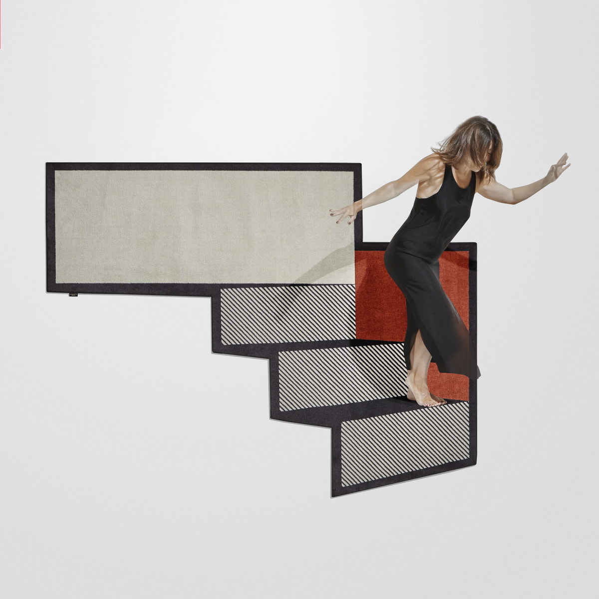 geometric backgrounds that generate a sensation of movement and depth.