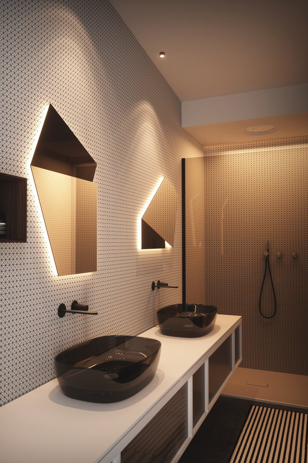The research on materials, surfaces and furnishings best expresses the concept of a project that makes the preciousness of the details its distinctive.