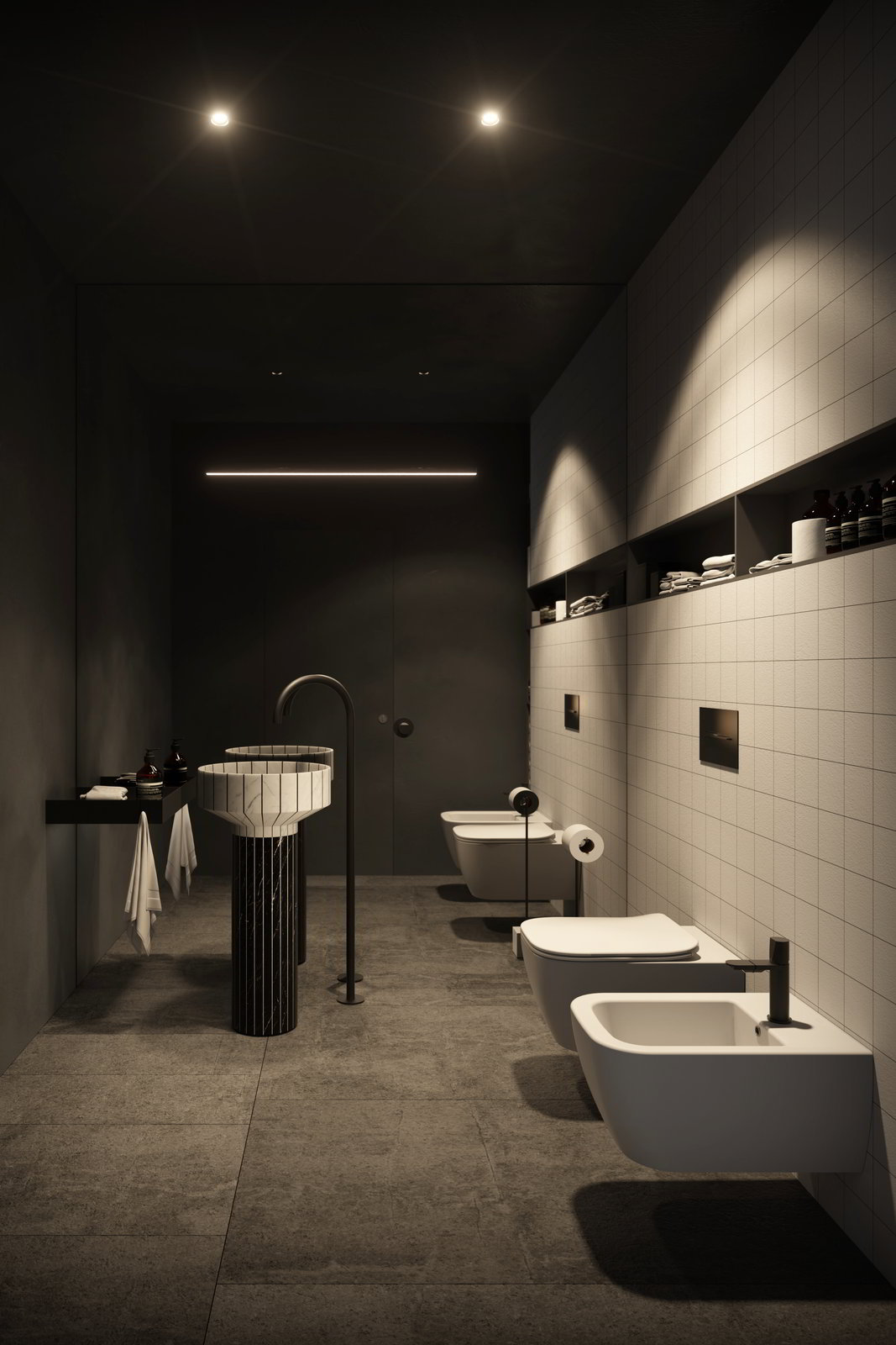 The research on materials, surfaces and furnishings best expresses the concept of a project that makes the preciousness of the details its distinctive.