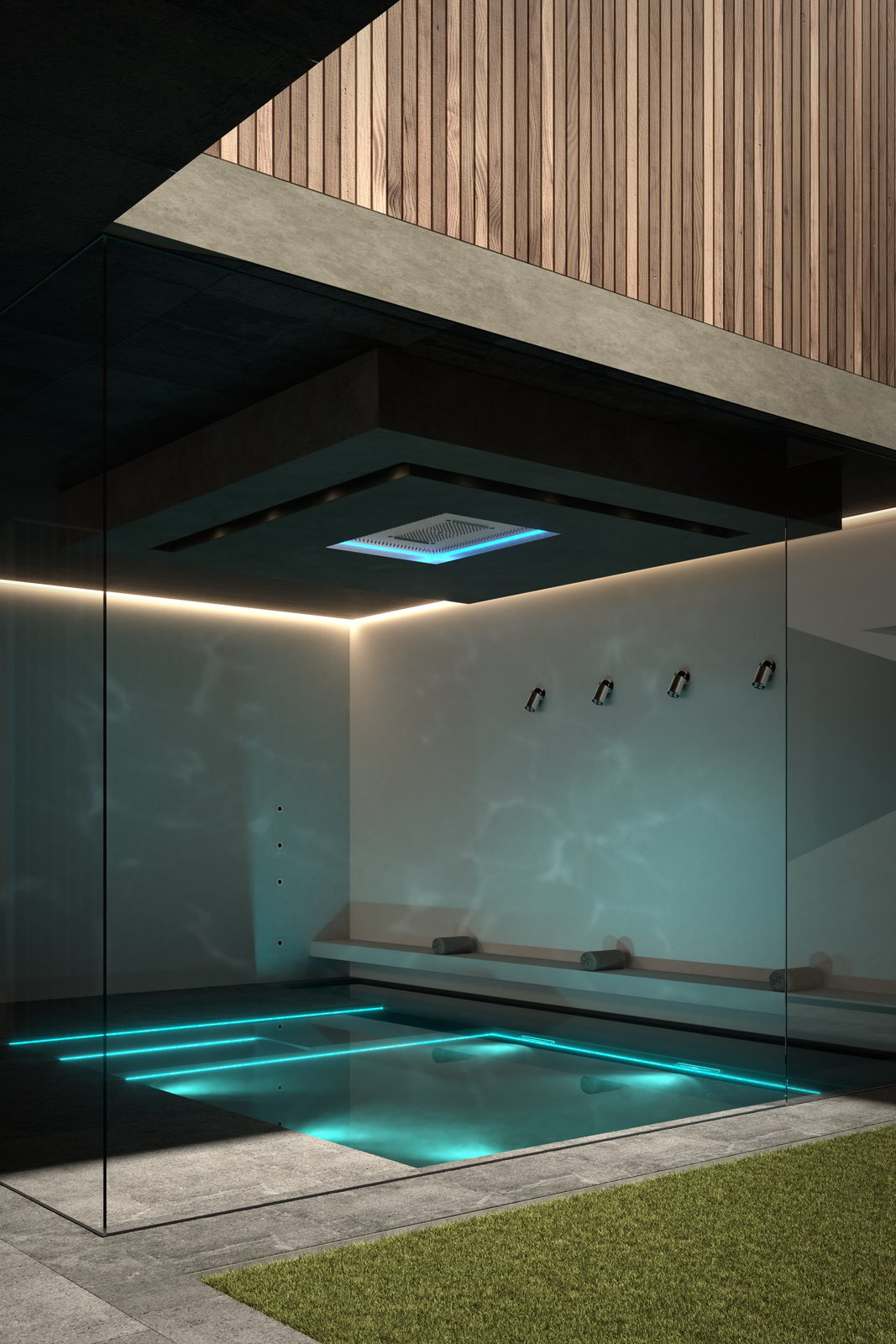 the wellness area is equipped with an indoor swimming pool for total relaxation.