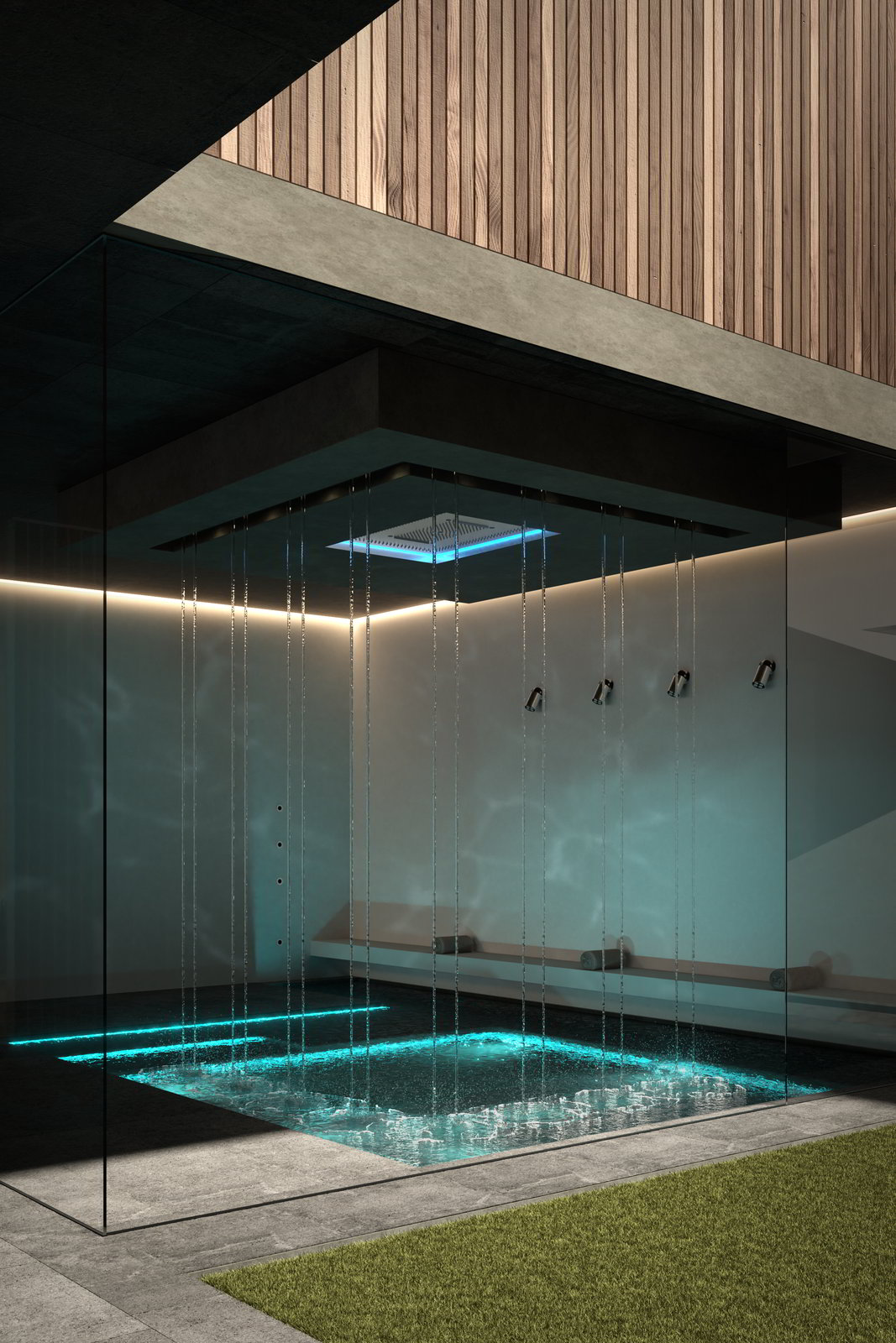the wellness area is equipped with an indoor swimming pool for total relaxation.