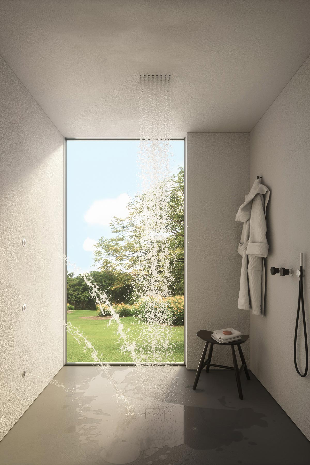 Scompare totalmente alla vista, lasciando all’acqua e al suo effetto rigenerante il ruolo di unica protagonista.