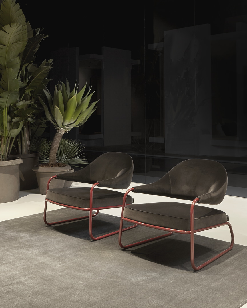 a single element with curved and sinuous lines 
