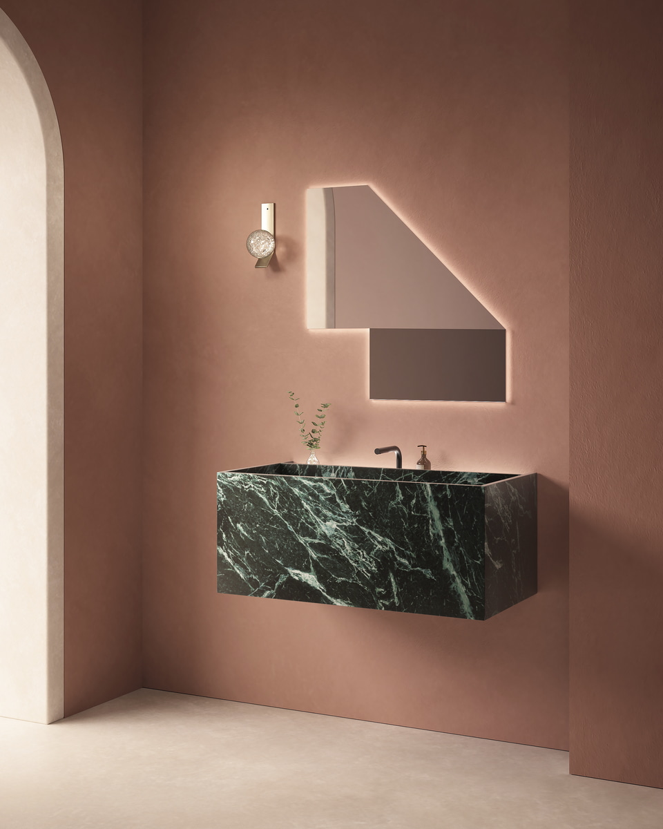 A sink that seems to be carved out of the rock