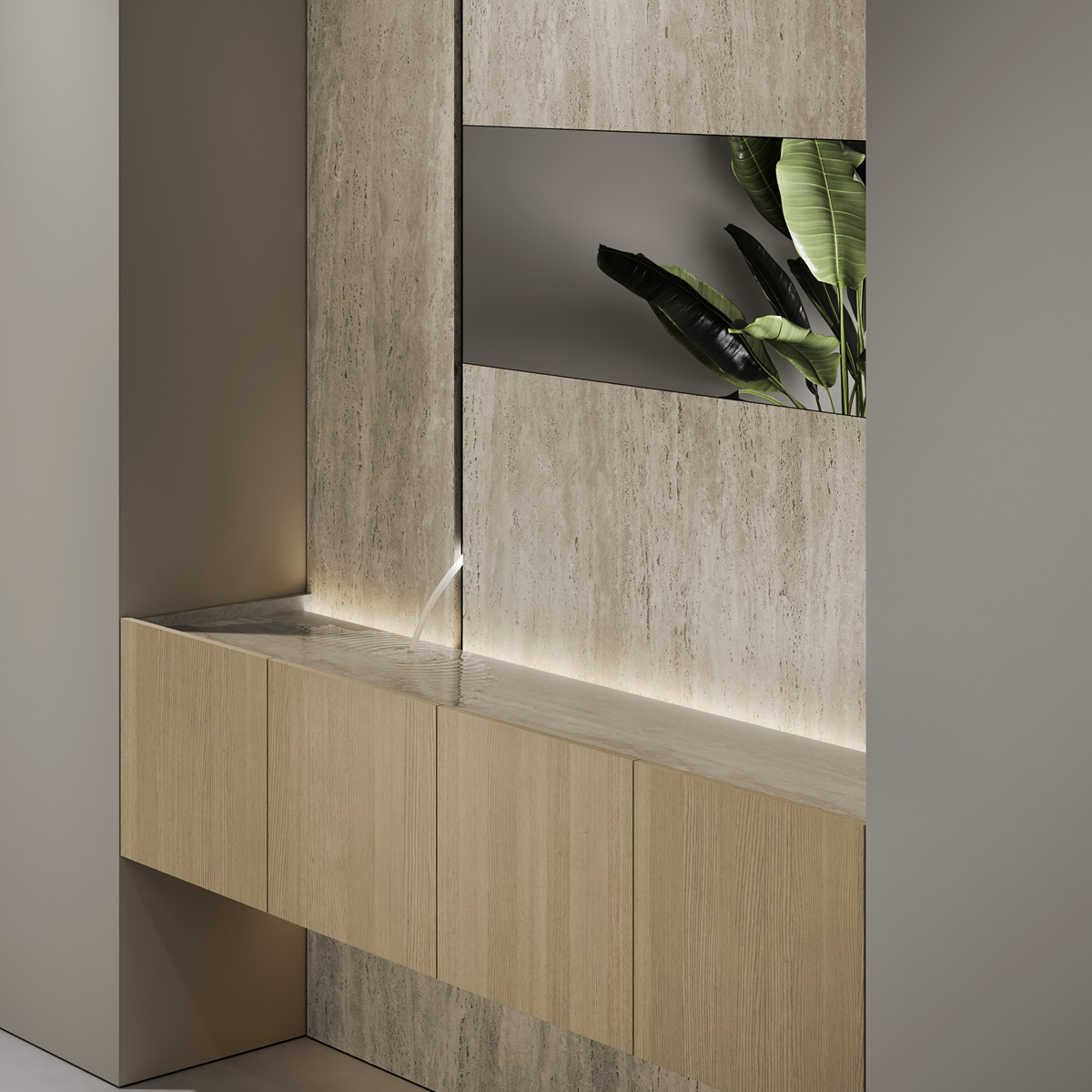 washbasin with a strong architectural identity